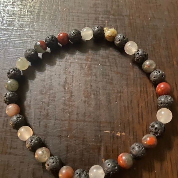 Bracelet lava beads and African blood beads handmade - Picture 4 of 6